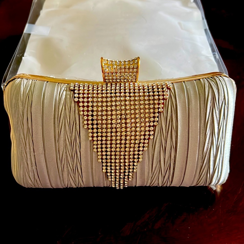 New never used silver/gold evening bag